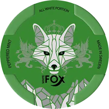nicotine pouches snus White Fox Peppered Mint green cross
