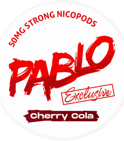 Pablo Cherry Cola 30mg nicotine pouches can with cherry and cola flavor design