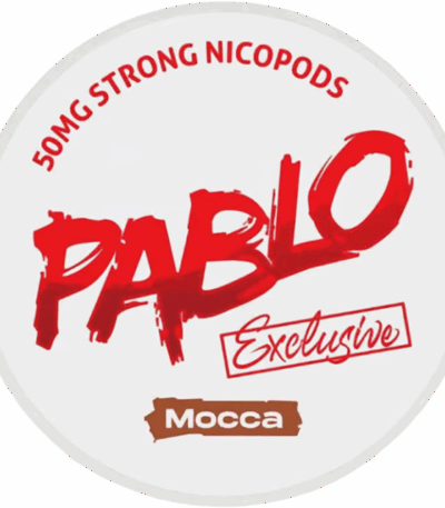 Pablo Mocca 30mg nicotine pouches can – rich coffee flavor, tobacco-free slim pouch, strong nicotine strength.