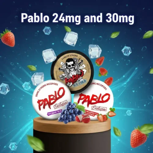 Comparison between Pablo 24mg and 30mg nicotine pouches side by side