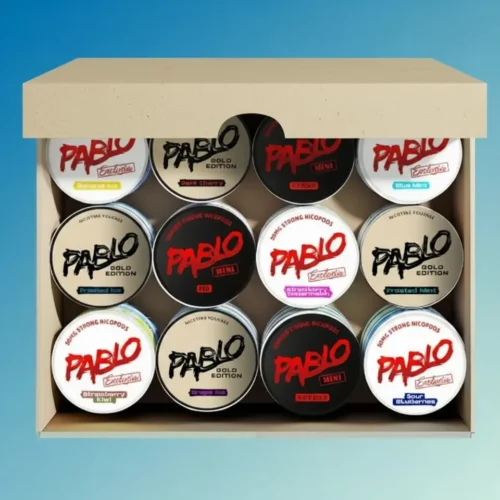 Pablo strong nicotine pouches lineup 24mg and 30mg cans