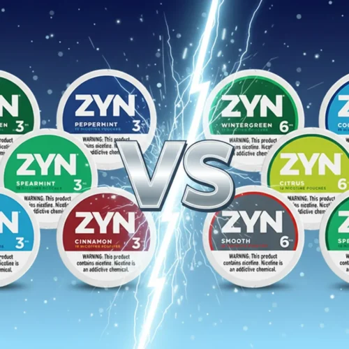 Two ZYN cans comparing 3 mg and 6 mg nicotine strengths
